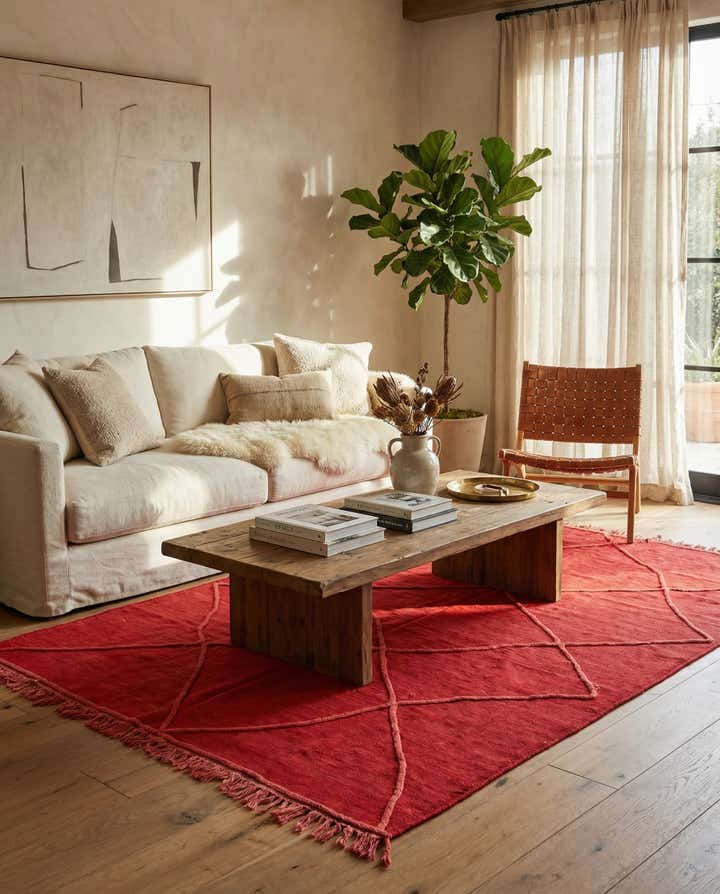 6' 4 x 9' 10 Hand Knotted Moroccan Wool Rug