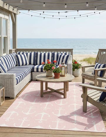 7' 10 x 11' Easy-Clean Coastal Indoor / Outdoor Rug