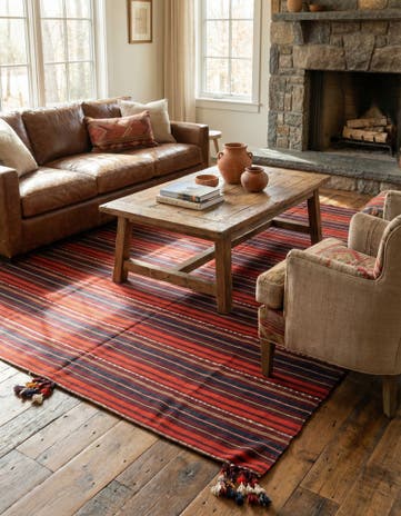 5' 6 x 10' 4 Hand Woven Kilim Fars Wool Rug