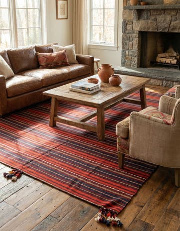 5' 6 x 10' 4 Hand Woven Kilim Fars Wool Rug