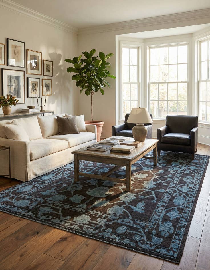 Detail image of 9' 1 x 12' 4  Hand Knotted Oushak Wool Rug