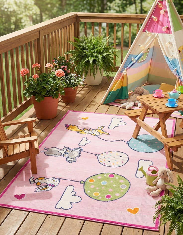 Detail image of  5' 3 x 7' 7  Washable  Indoor / Outdoor Rug