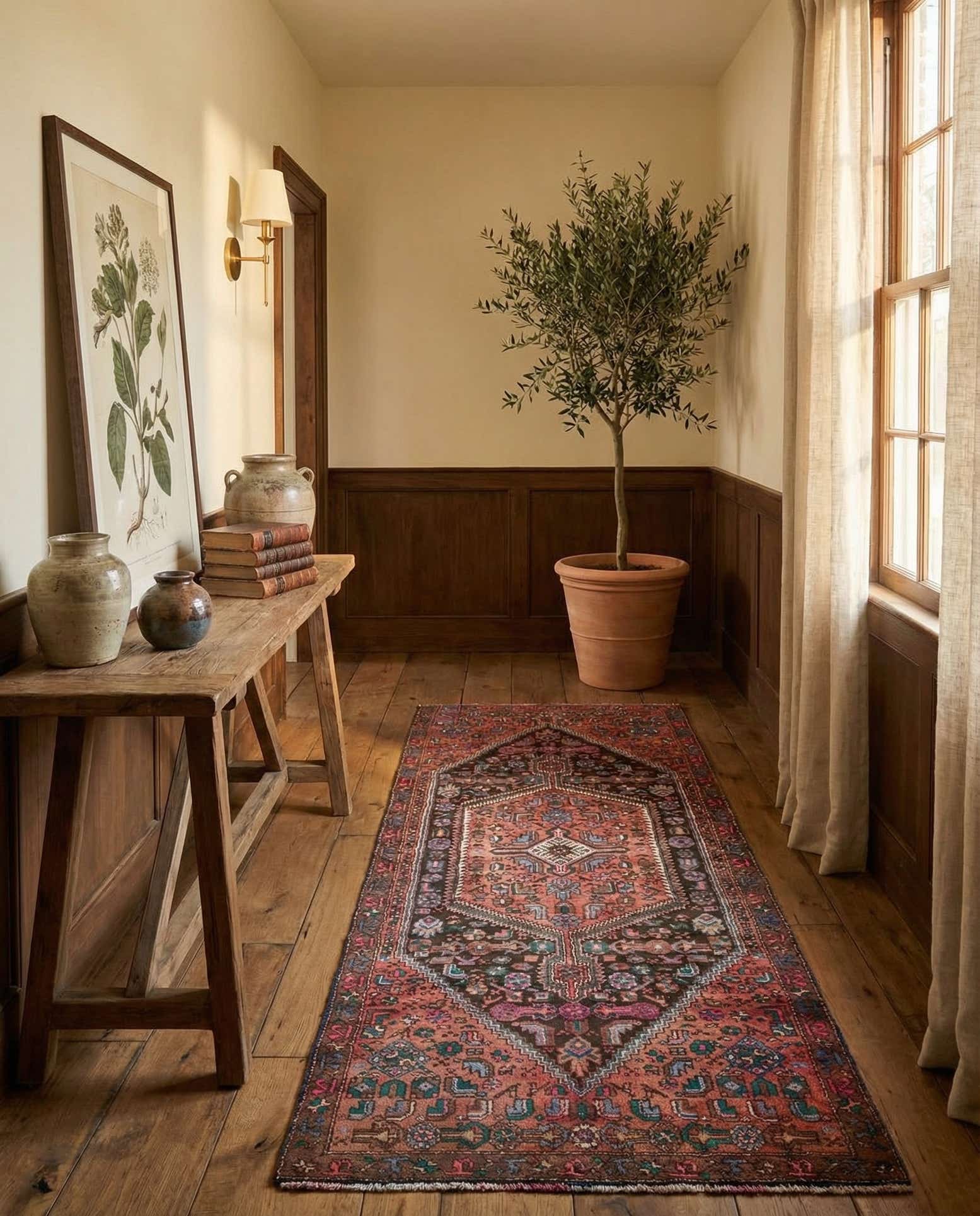 4' 1 x 9' 3 Hand Knotted Ultra Vintage Persian Wool Runner Rug