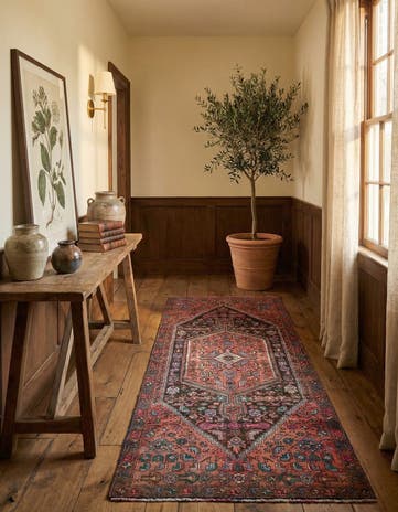 4' 1 x 9' 3 Hand Knotted Ultra Vintage Persian Wool Runner Rug
