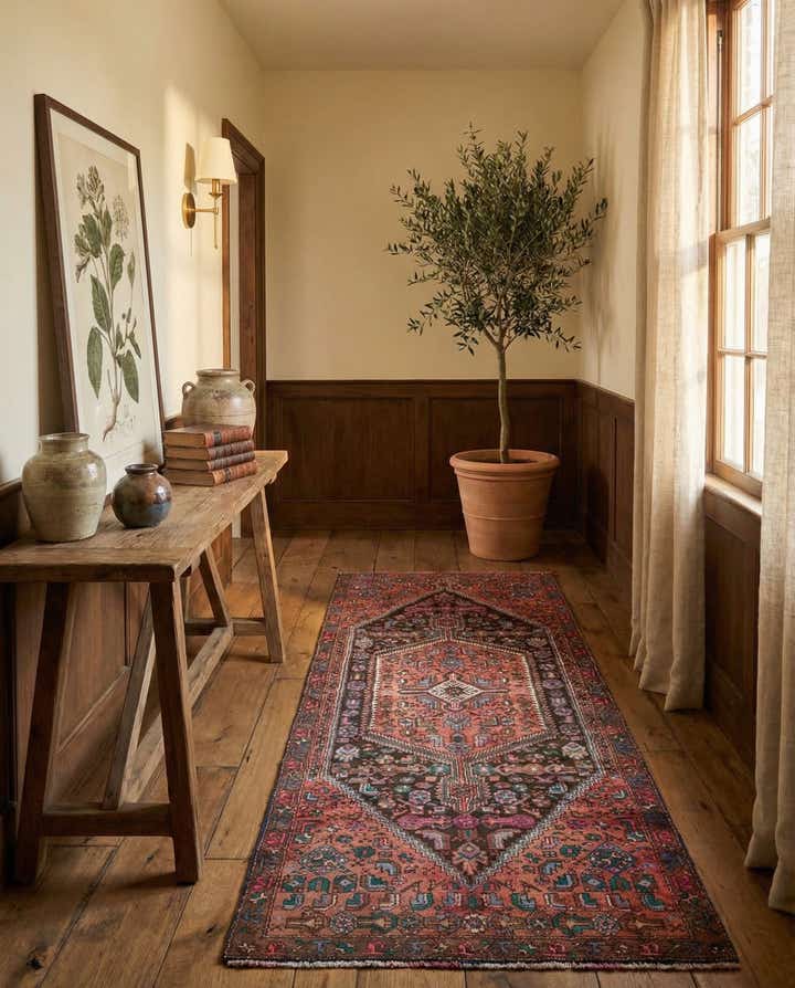 4' 1 x 9' 3 Hand Knotted Ultra Vintage Persian Wool Runner Rug