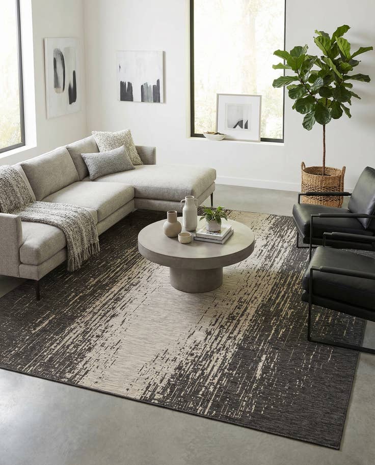 Detail image of 10' 8 x 10' 8 Easy-Clean Modern Indoor / Outdoor Square Rug