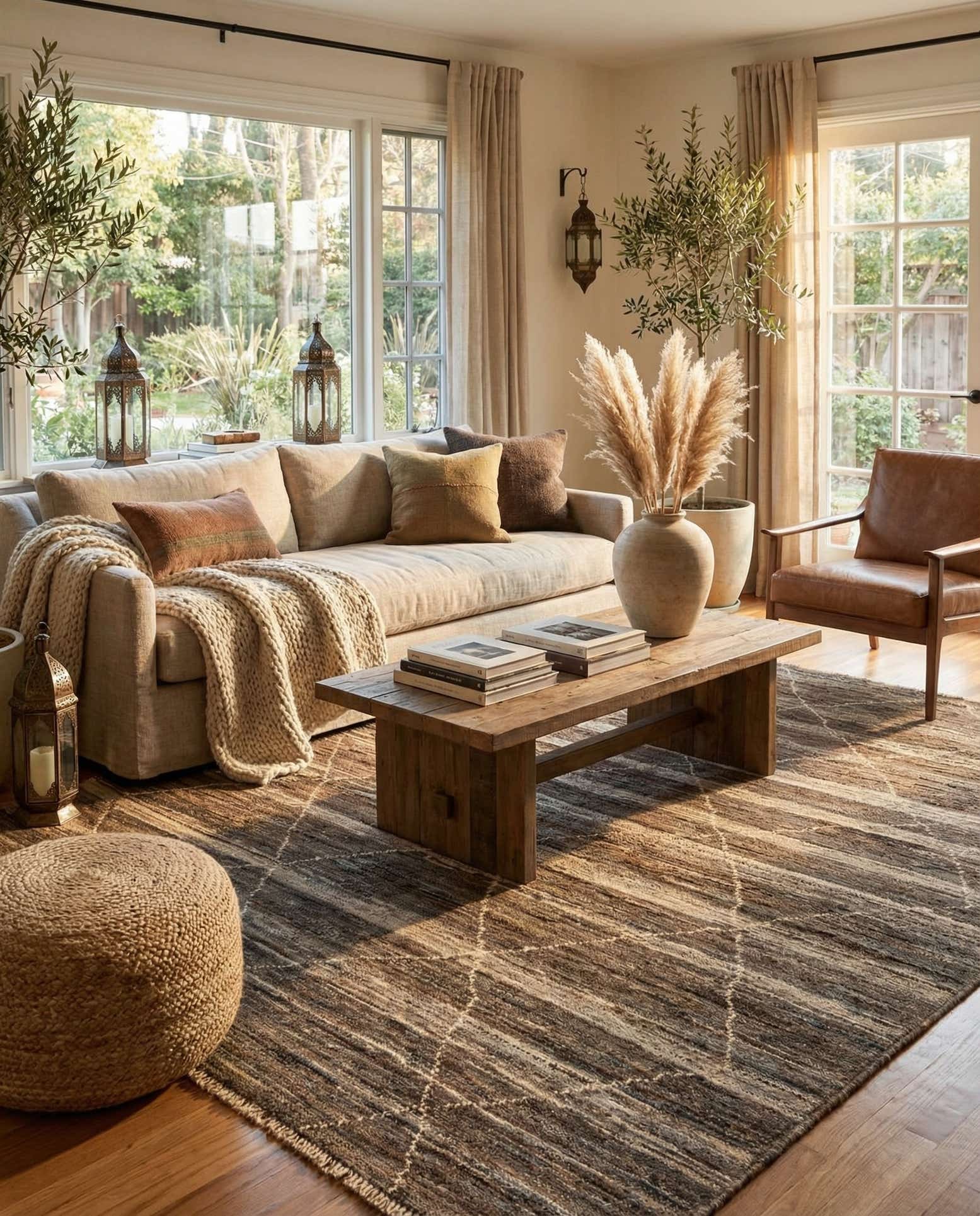 5' x 6' 7 Hand Knotted Moroccan Wool Rug