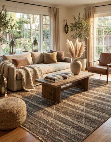 5' x 6' 7 Hand Knotted Moroccan Wool Rug