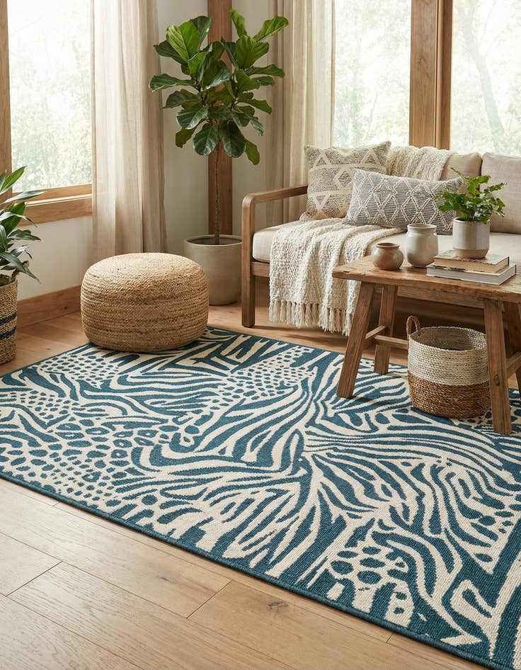 Detail image of 4' x 6'  Washable Safari Indoor / Outdoor Rug