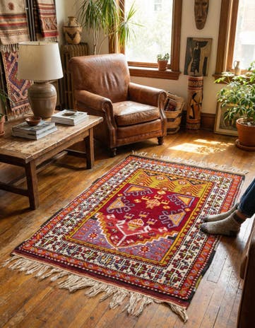 3' x 4' 10 Hand Knotted Anatolian Oriental Wool Rug