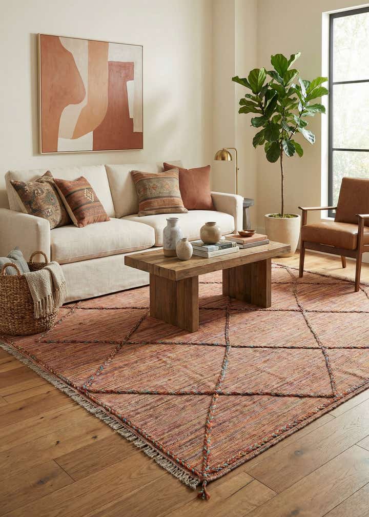 5' 3 x 8' Hand Knotted Moroccan Wool Rug