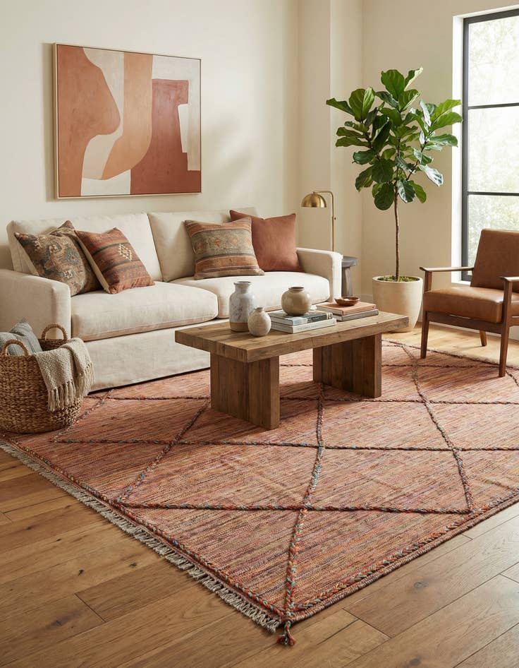 Detail image of 5' 3 x 8' Hand Knotted Moroccan Wool Rug