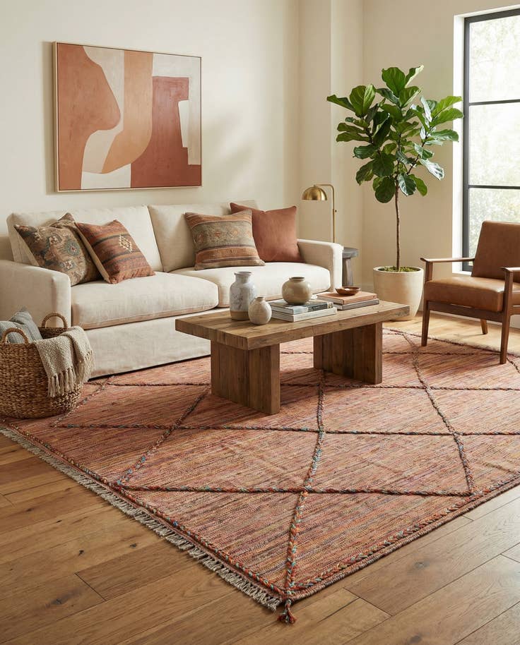 Detail image of 5' 3 x 8' Hand Knotted Moroccan Wool Rug