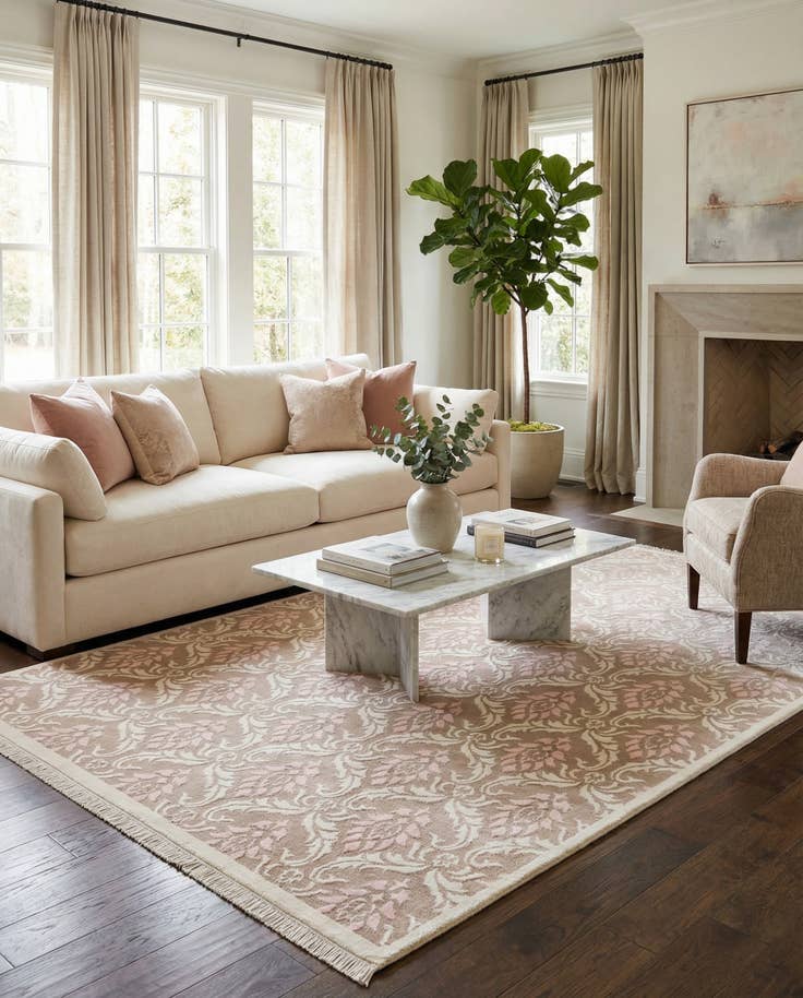 Detail image of 6' 8 x 10' Hand Knotted Darya Wool Rug