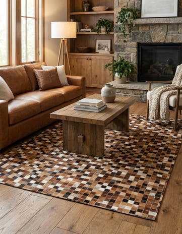 4' 8 x 6' 8 Cowhide Stocks Rug