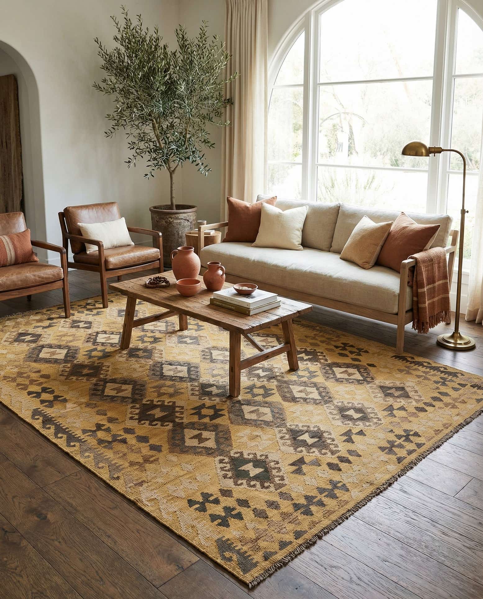 6' 6 x 9' 6 Hand Knotted Marok Kilim Rug