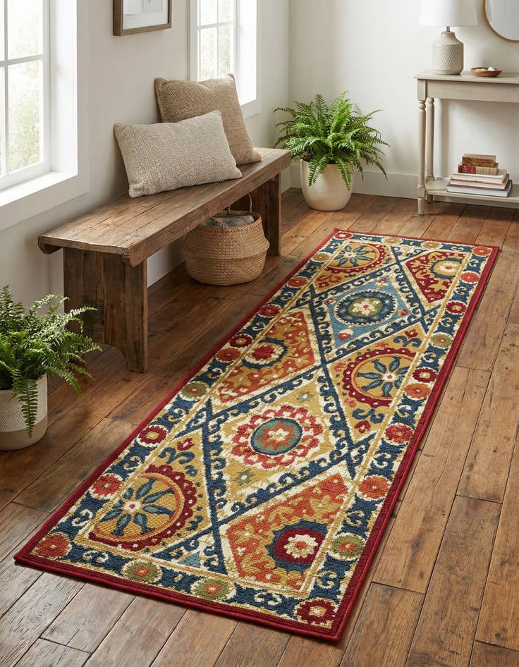 Detail image of 2' x 5' Easy-Clean Modern Indoor / Outdoor Runner Rug