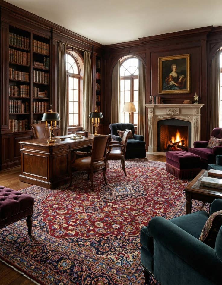 Detail image of  9' 8 x 12' 10  Hand Knotted Kashan Persian Wool Rug