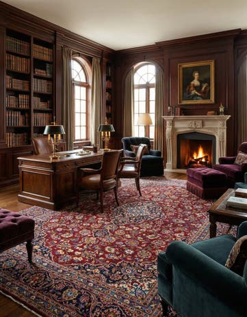9' 8 x 12' 10 Hand Knotted Kashan Persian Wool Rug