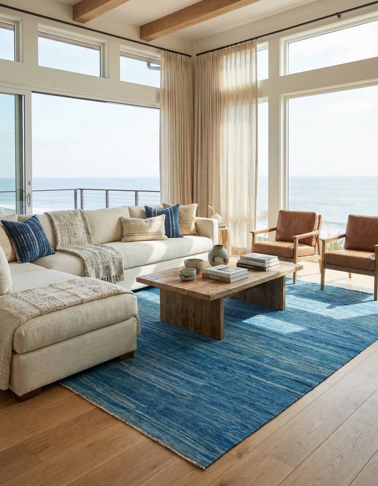 Detail image of 6' 6 x 10'  Hand Woven Kilim Modern Wool Rug