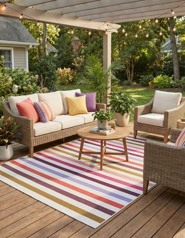 7' 10 x 10' Easy-Clean Ribbon Indoor / Outdoor Rug