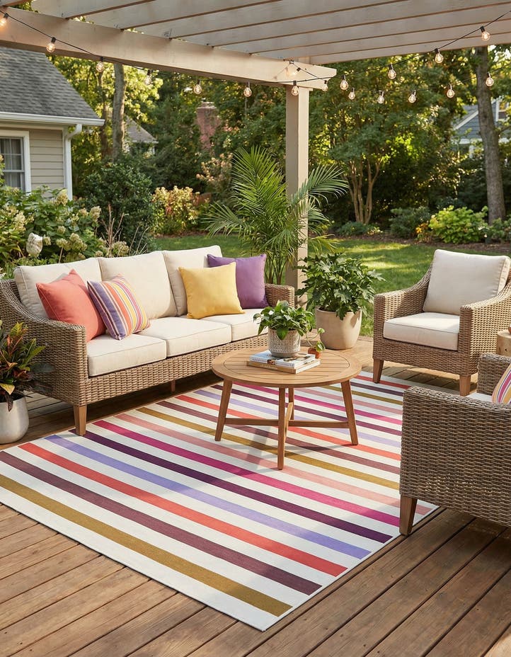 7' 10 x 10' Easy-Clean Ribbon Indoor / Outdoor...