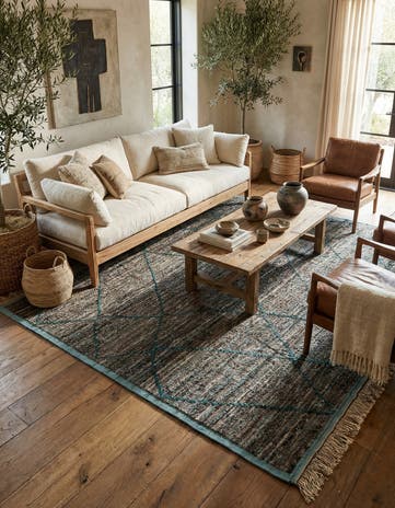 6' 1 x 9' 3 Hand Knotted Moroccan Wool Rug