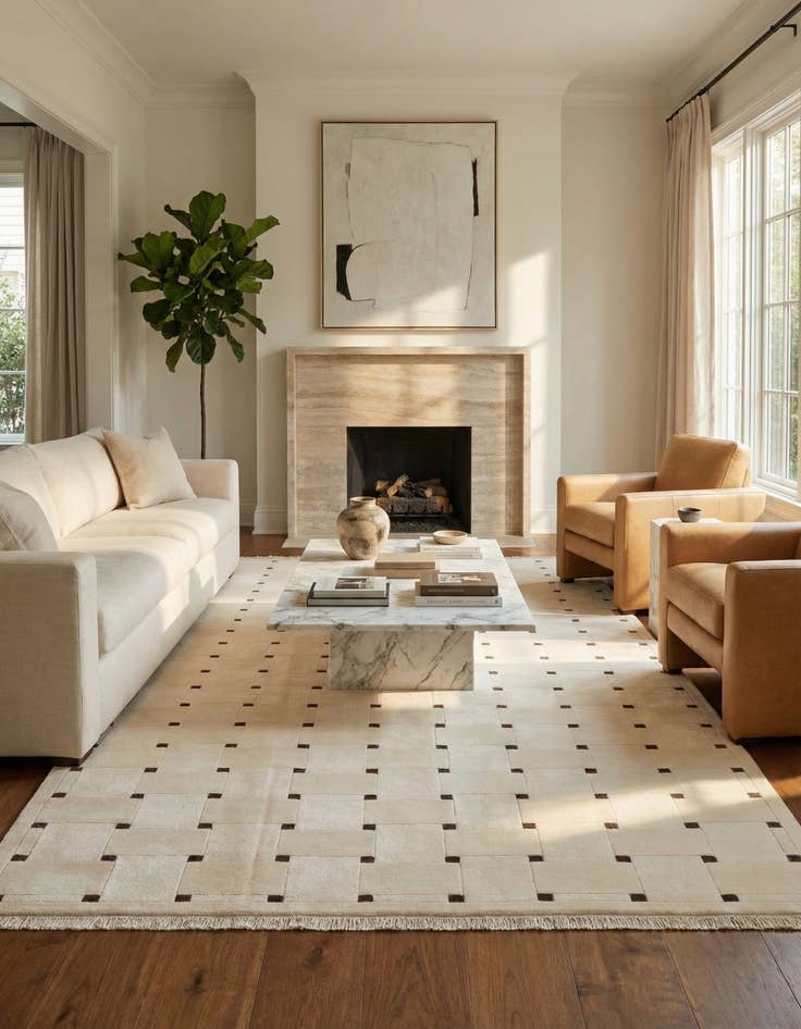 Detail image of  6' 6 x 9' 11  Hand Knotted Darya Wool Rug