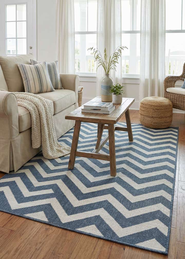 4' x 6' Easy-Clean Coastal Indoor / Outdoor Rug