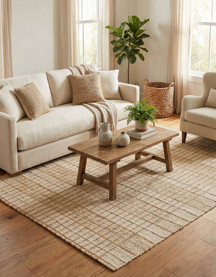 Detail image of 7' 10 x 10'  Hand Braided Laurel Handwoven Jute Rug