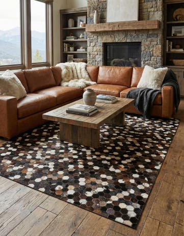 5' x 8' Cowhide Leather Rug