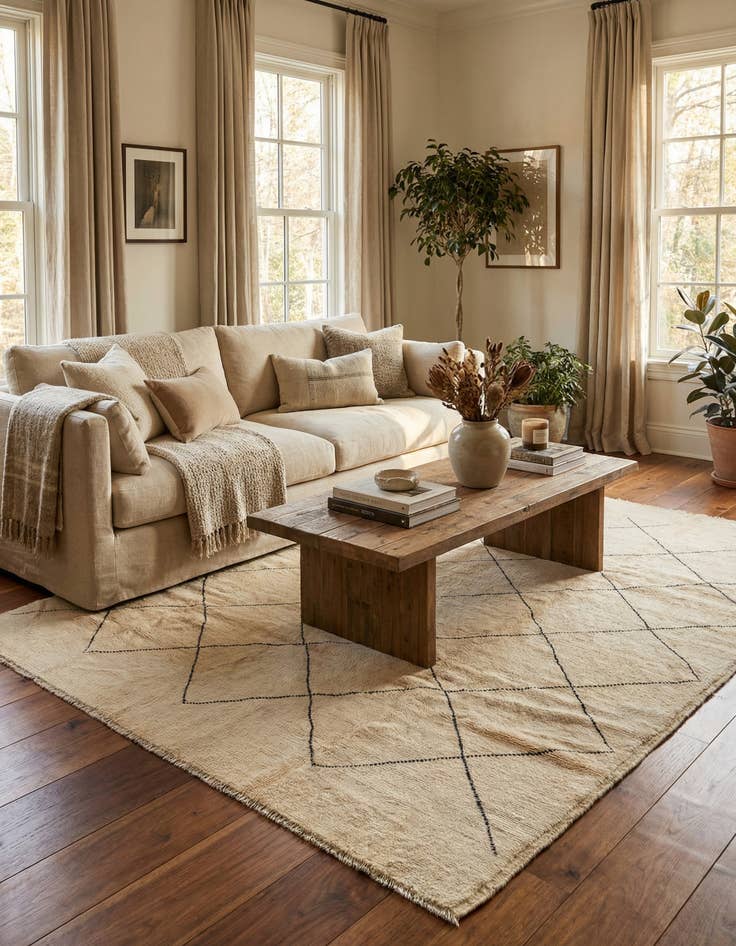 Detail image of 8' 1 x 9' 8  Hand Knotted Moroccan Wool Rug