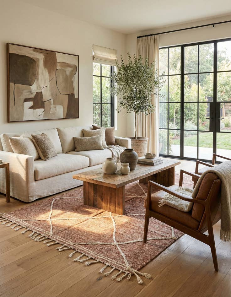 Detail image of 6' 2 x 9' 9 Hand Knotted Moroccan Wool Rug