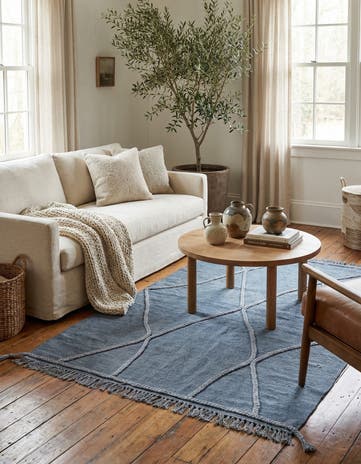 3' 4 x 4' 10 Hand Woven Kilim Modern Wool Rug