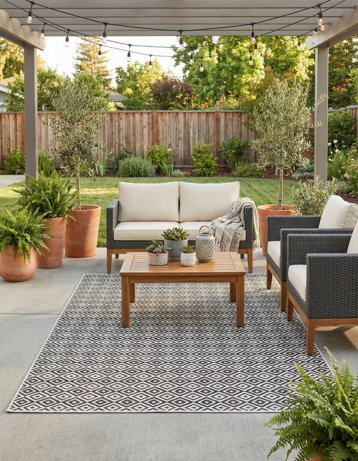 Detail image of 7' 10 x 11'  Washable Jill Zarin Costa Rica Indoor / Outdoor Rug