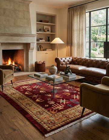 6' 2 x 6' 3 Hand Knotted Ziegler Wool Square Rug