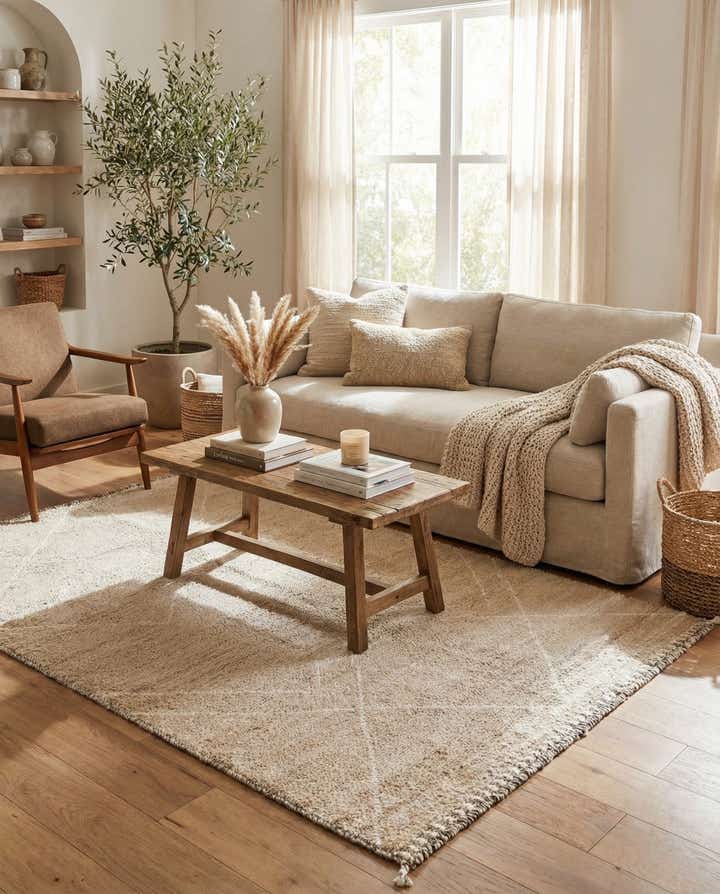 4' 2 x 6' 2 Hand Knotted Moroccan Wool Rug