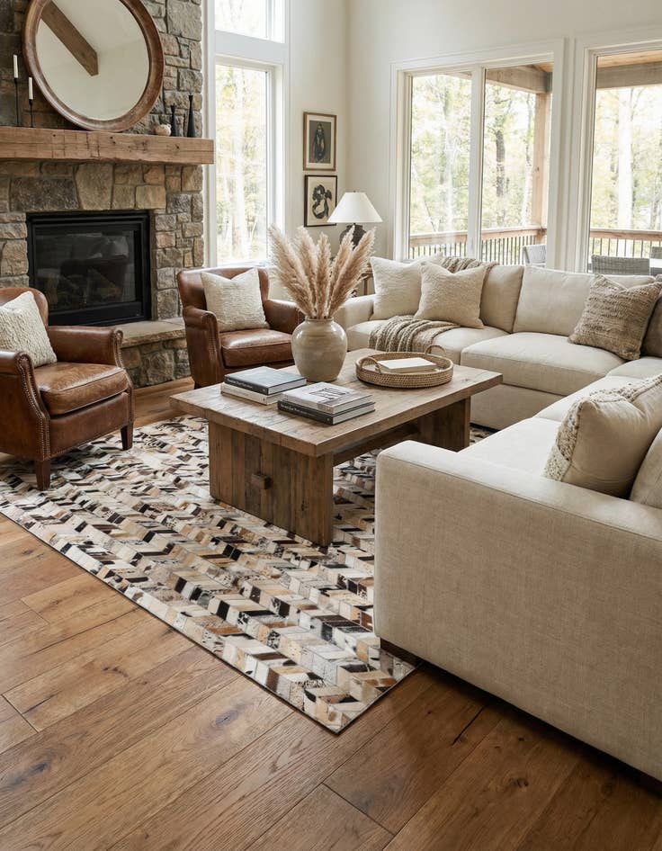 Detail image of  5' 2 x 8' Cowhide Rug