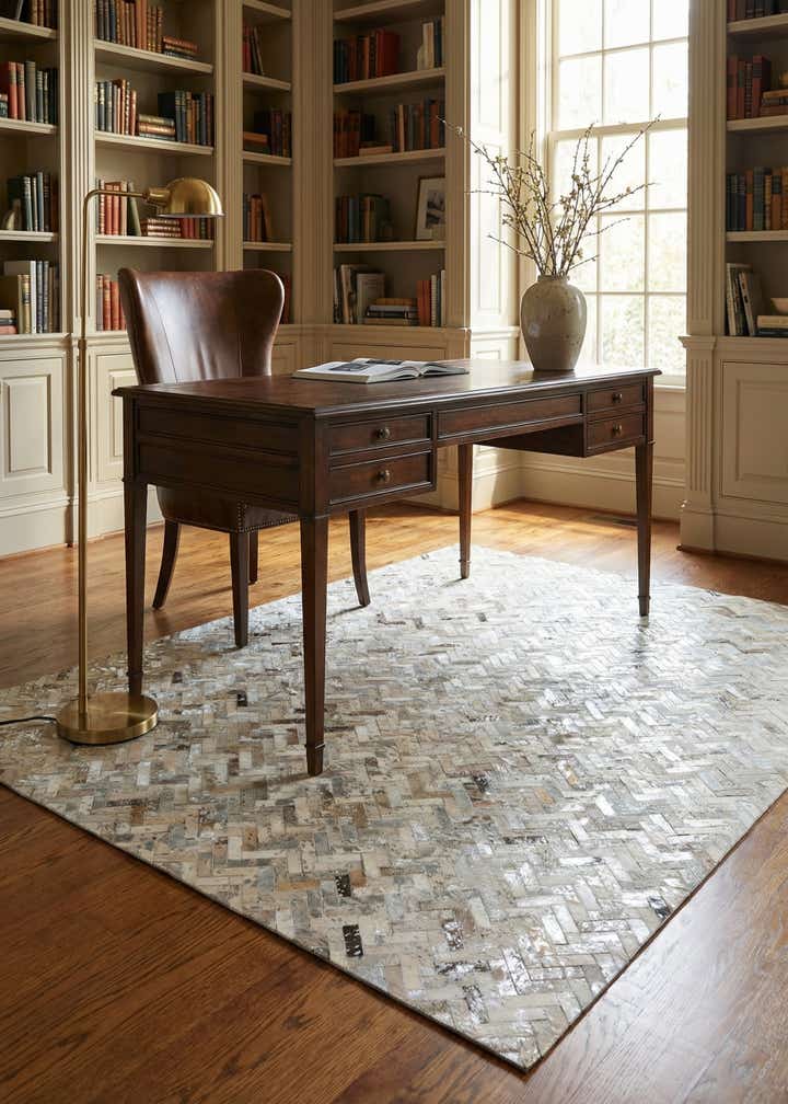 5' 4 x 7' 7 Cowhide Stocks Rug