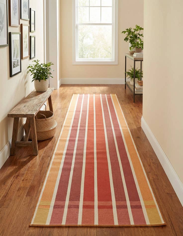 Detail image of 2' 7 x 12' Easy-Clean Striped Indoor / Outdoor Runner Rug