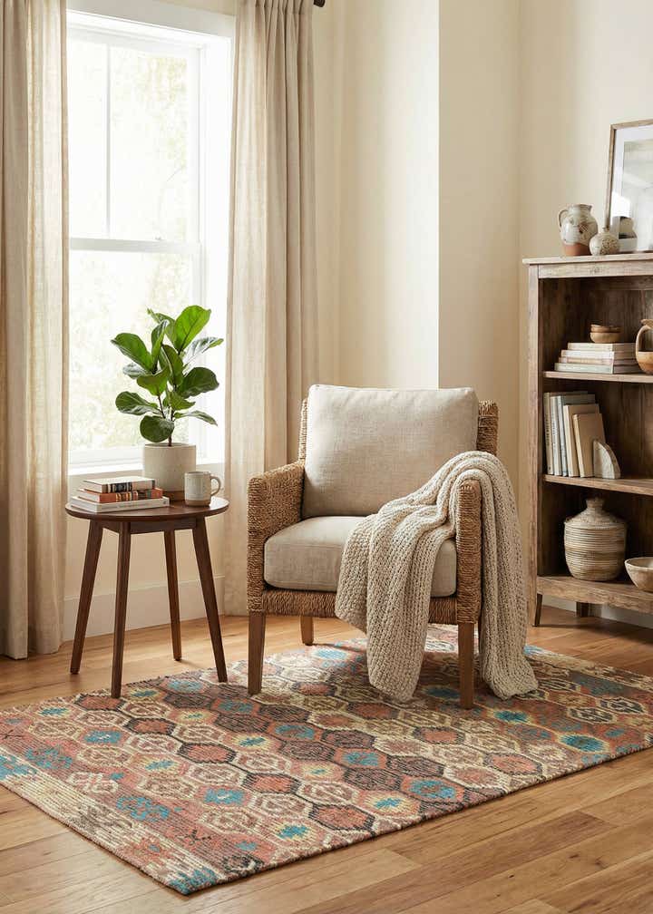 4' 1 x 6' 1 Hand Braided Chenille Jute Rug