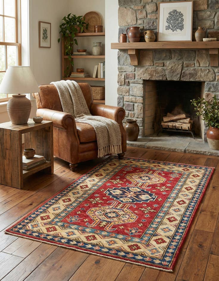 Detail image of 2' 7 x 3' 9  Hand Knotted Kazak Oriental Rug