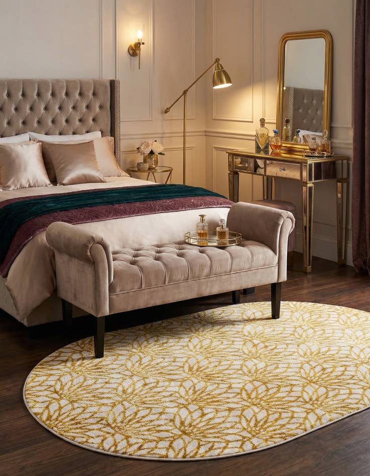 Detail image of  4' x 6'  Marilyn Monroe™ Glam Dahlia Oval Rug