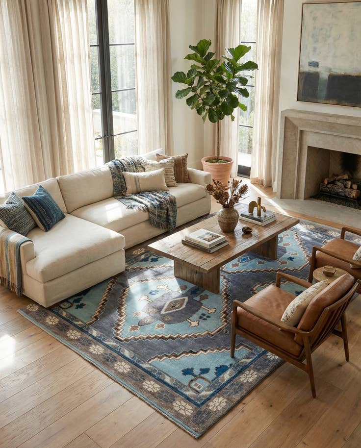 Detail image of 8' 10 x 12' 6 Hand Knotted Moroccan Wool Rug