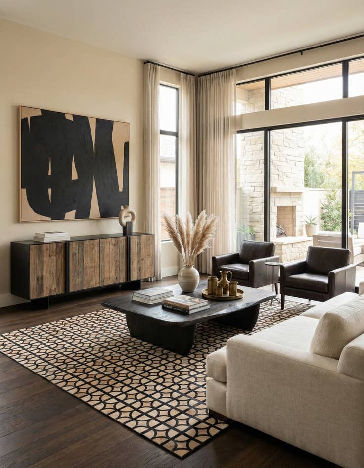 Detail image of 8' 1 x 10' Cowhide Leather Rug