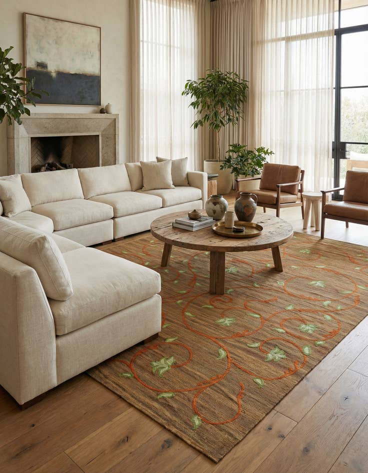 Detail image of  8' 1 x 9' 7  Hand Woven Kilim Modern Rug