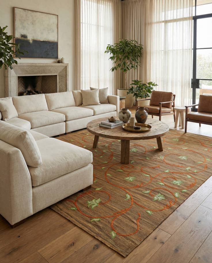 Detail image of 8' 1 x 9' 7 Hand Woven Kilim Modern Rug