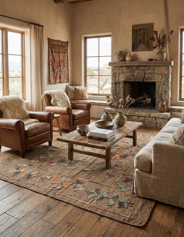 6' 2 x 7' Hand Woven Kilim Suzani Wool Rug