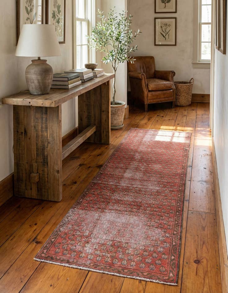 Detail image of 2' 8 x 8' 9  Hand Knotted Ultra Vintage Persian Wool Runner Rug