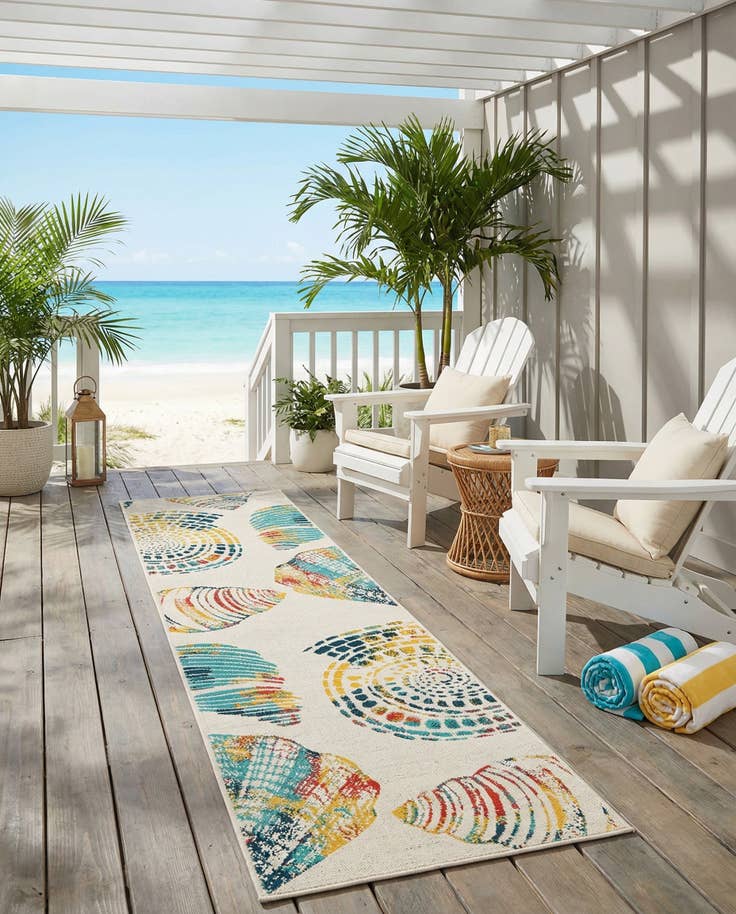 Detail image of 2' x 8' Easy-Clean Coastal Indoor / Outdoor Runner Rug